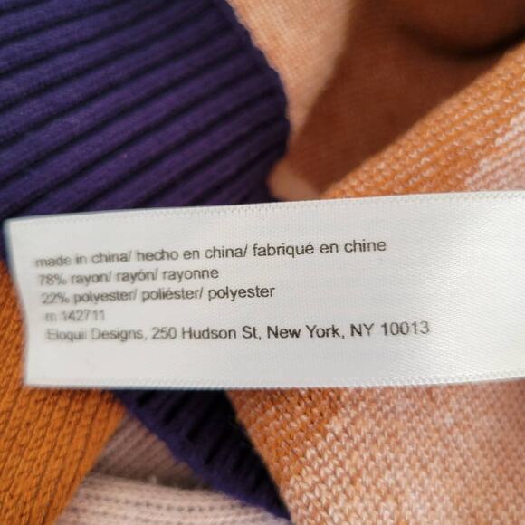 Eloquii Elements Chevron Sweater Colorblock Turtleneck Dolman Women 14/16 - Picture 10 of 12